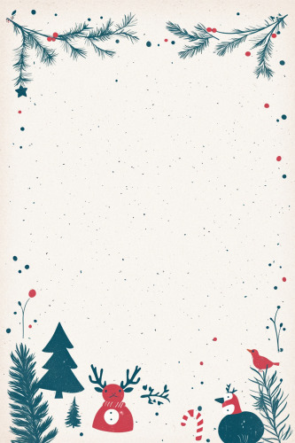 Simple Christmas-themed letterhead template with border design.
