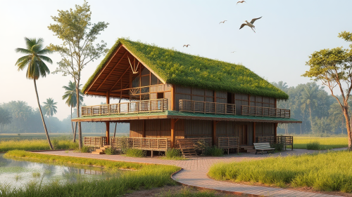 Single-Floor Bamboo Architecture at Kulik Wildlife Sanctuary