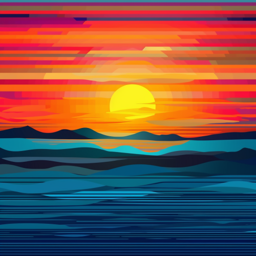 Sky stripes at sunset in abstract style