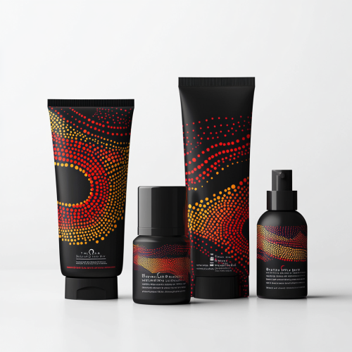 Sleek Aboriginal-inspired dot design packaging for Theta Body