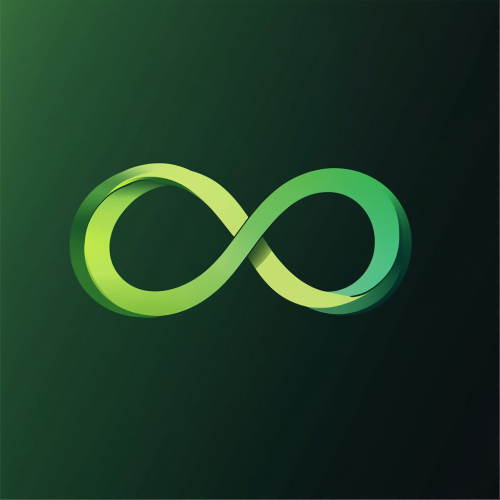 Sleek modern logo symbolizing eco-friendliness and innovation