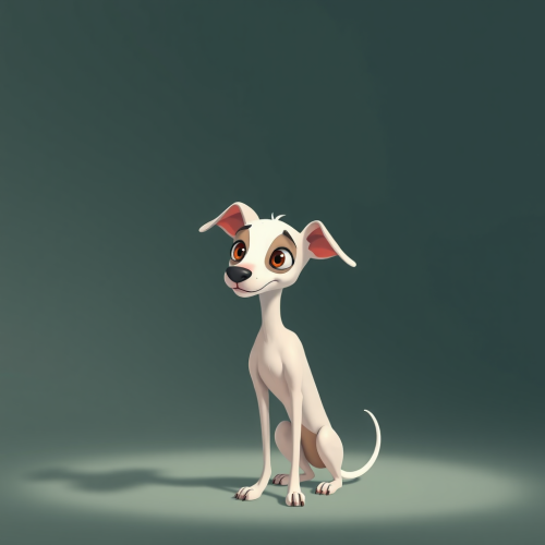 Small Happy Italian Greyhound in French Animation