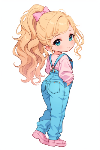 Smiling Girl in Cute Waterpink Outfit