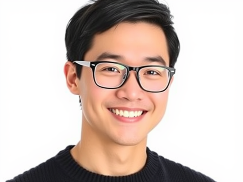 Smiling Man in Glasses with Stylish Sweater