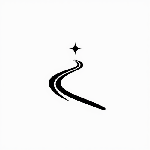 Smooth Road: Downhill Here - Simple Road Logo with Star Symbol