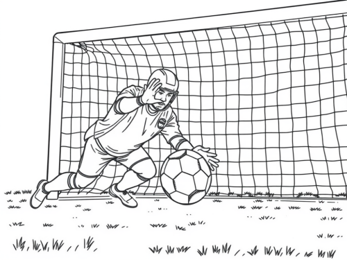 Soccer Goalie Saves Ball in Empty Goal Area