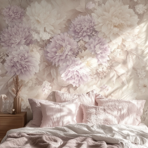 Soft pastel floral pattern in intricate design