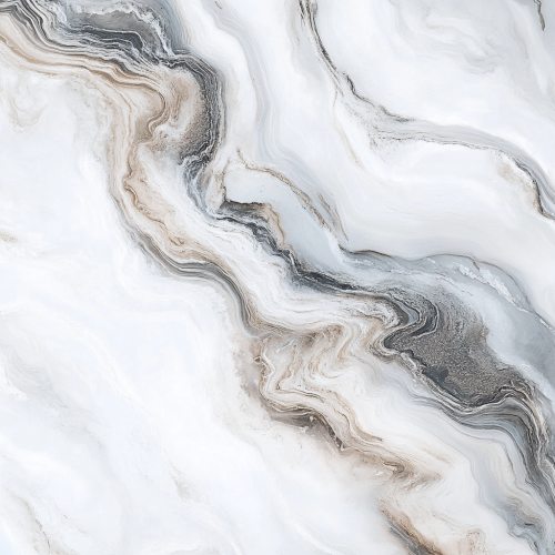 Soft white and light gray marble swirls, elegant background.