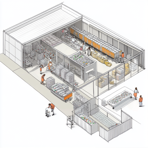 Sorting Plastic Bottles at Recycling Facility
