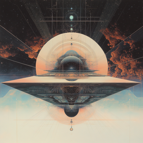 Spaceship's Journey Through Perfect Geometric World