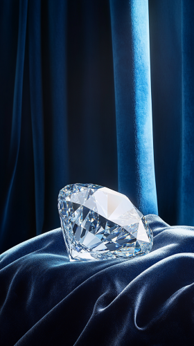 Sparkling Diamond on Blue Silk Sparkling Diamond on Blue Silk