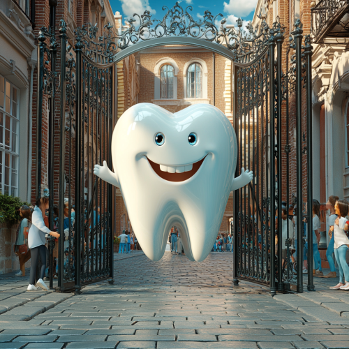 Sparkling tooth welcomes people to dental wonderland