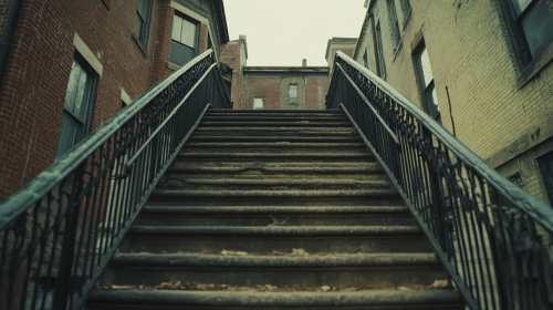 Stairs at Baltimore Hospital, 1860 America Morning