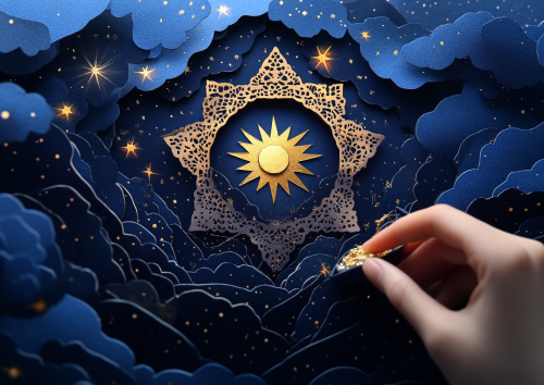 Starry Night Sky Diorama with Celestial Theme