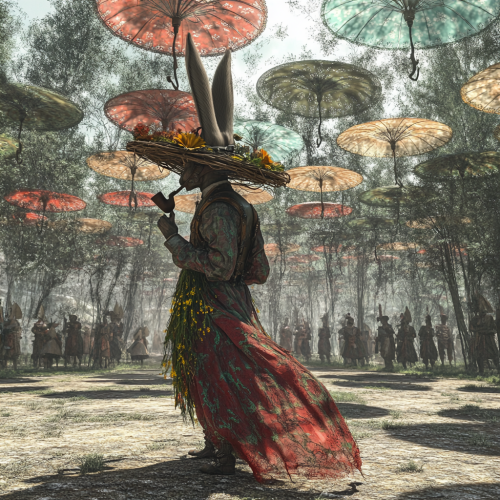 Steam Punk Rabbit in Magical Forest Wonderland