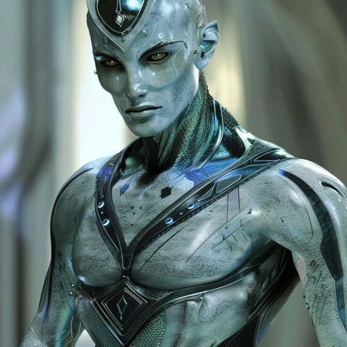 Attractive Male Alien in Cinematic Style