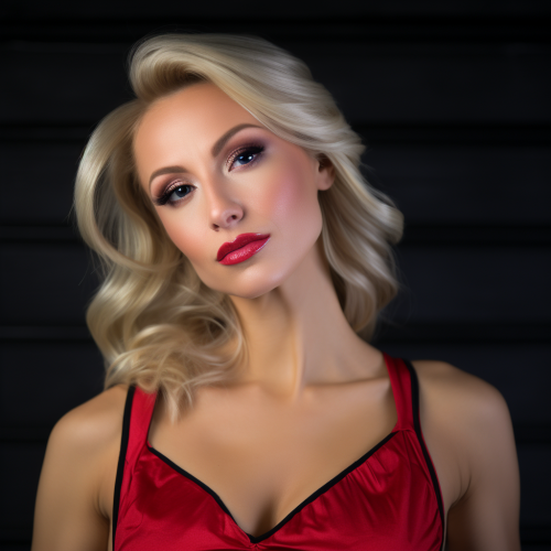 Stunning 31-Year-Old Model Woman with Red Top