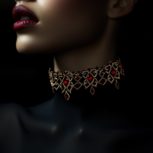 Stylish Choker Necklace on Elegant Face