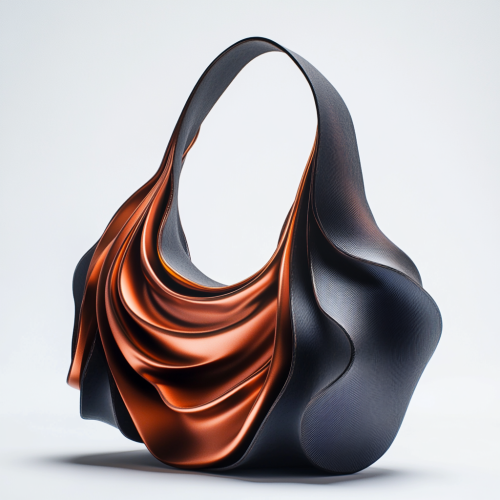 Stylish Wave Handbag in Black and Copper