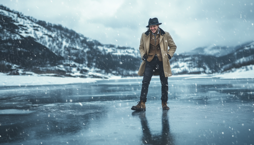 Stylish man in summer clothes smiling in icy rain