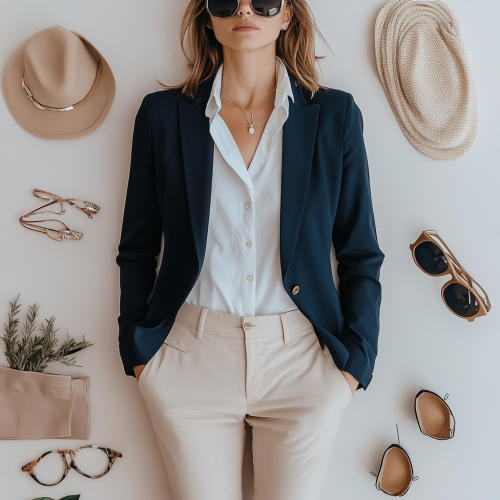 Stylish thumbnail for preppy fashion article with model.