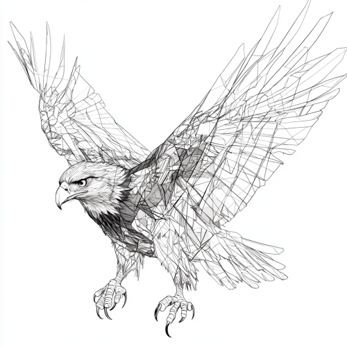 Stylized Philippine Eagle in Black and White