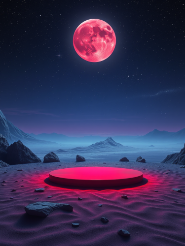 Surreal Cosmic Sky Over Metallic Desert Landscape Surreal Cosmic Sky Over Metallic Desert Landscape
