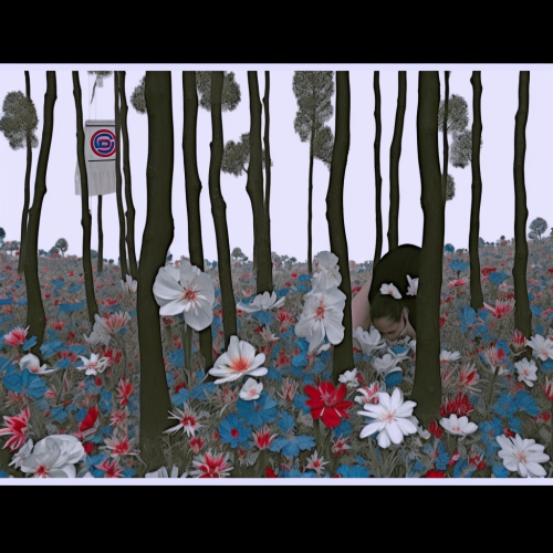 Surreal fantasy landscape with beautiful scaly lads.