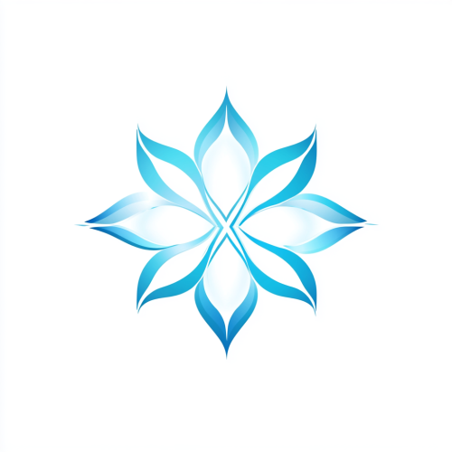 Symmetrical, mirrored abstract logo for med spa. Clean, inviting.