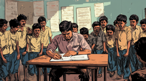 Teacher cries as students celebrate resignation