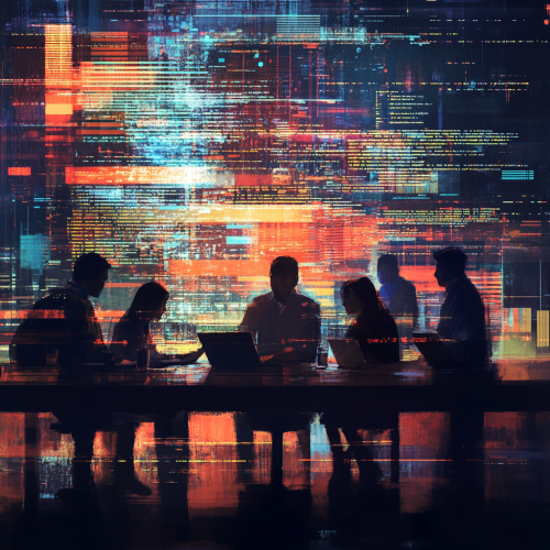 Tech Professionals Collaborating in Modern Office