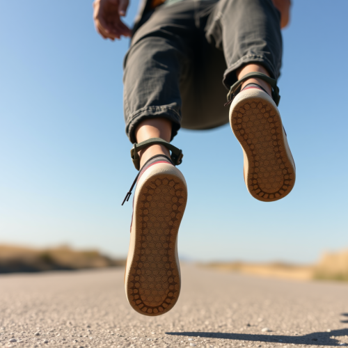 Teen Boy Enjoying a Skateboard Ride