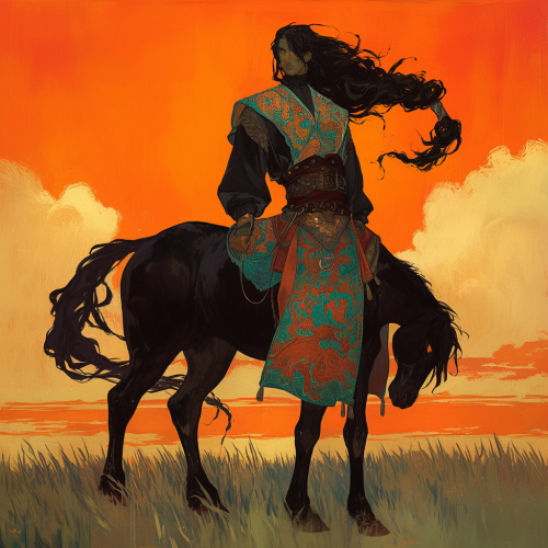 Teenaged Male Centaur Drinks Ale in Forest