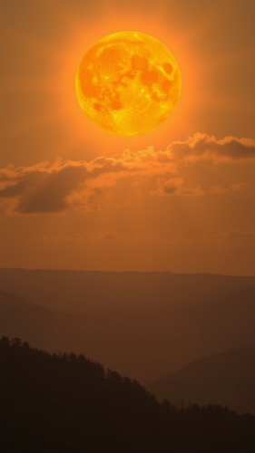 Ten suns shining brightly on planet Earth.