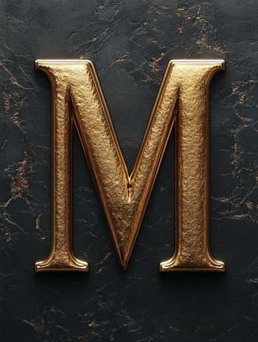 Text in elegant Didot font, gold metallic letters. Luxurious.