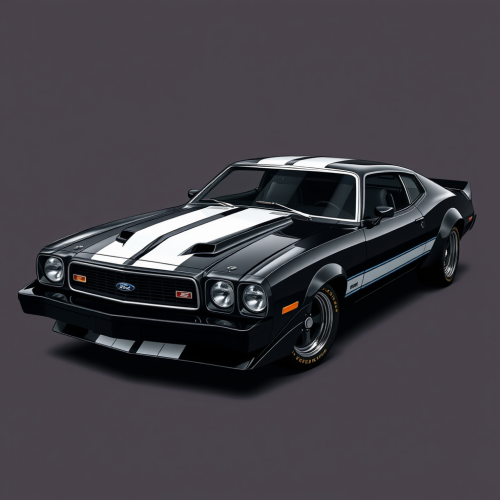 The 1975 Black Mustang with Ford Focus ST Rims