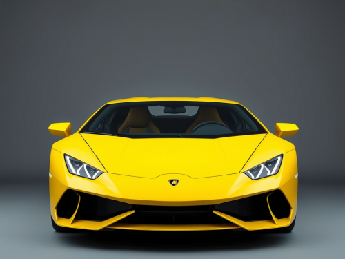 The 2025 Yellow Lamborghini Revuelto Front-Side View