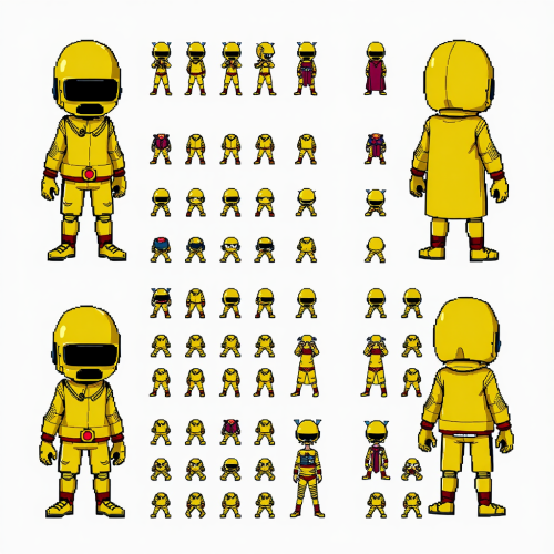 The 8-Bit Hacker Character Sprite Directions Sheet