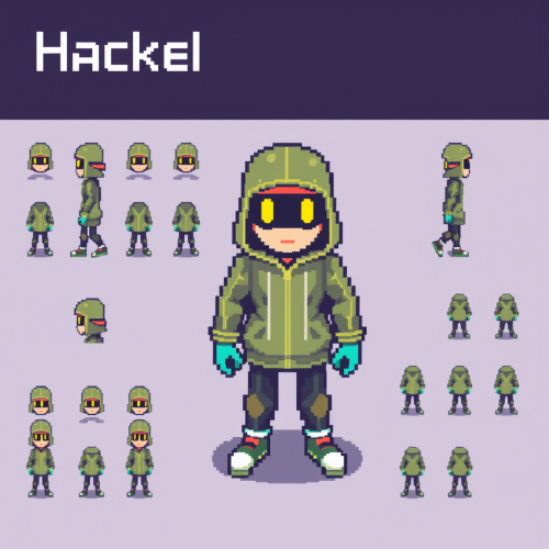 The 8bit Hacker Sprite Sheet from Top View