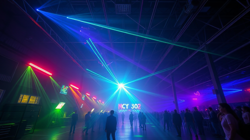 The 90s Warehouse Rave with Laser Lights