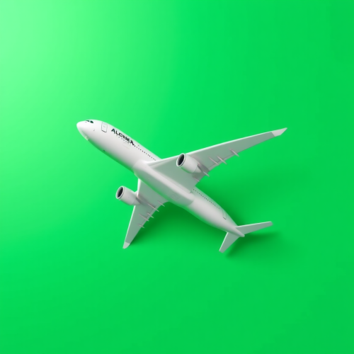 The A380 Airplane On A Green Background