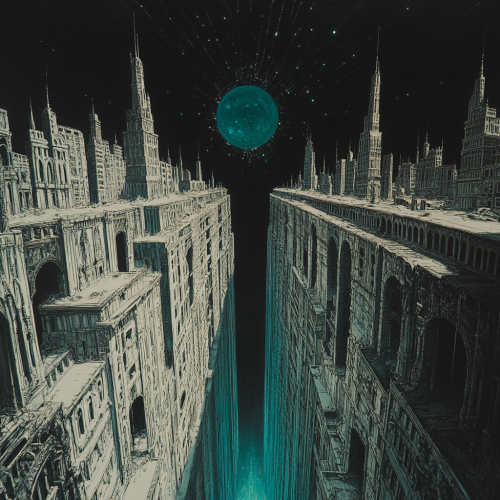 The Abyss with Escher-like Stairways and Gothic Revival