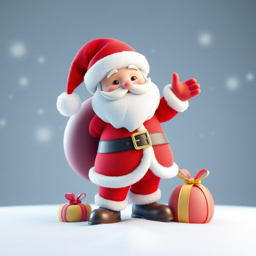 The Adorable 3D Rendered Cartoon Santa Claus