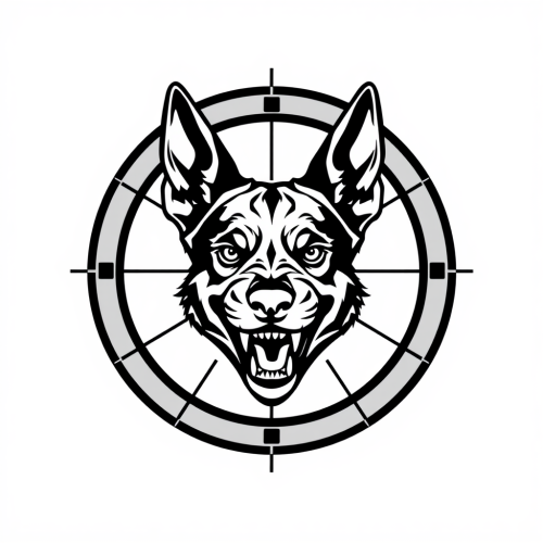 The Angry Belgian Malinois Logo in Crosshairs