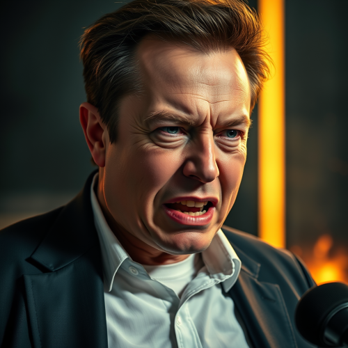 The Angry Expression of Elon Musk