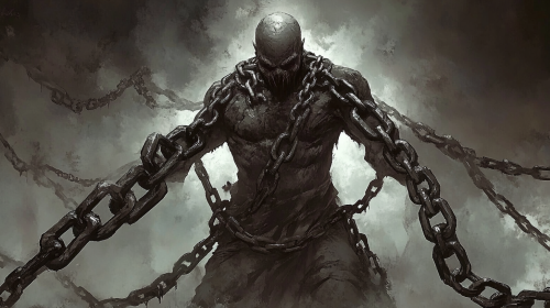 The Angry God with Chains in Fantasy Art