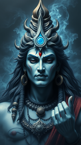 The Angry Lord Shiva with Open Third Eye
