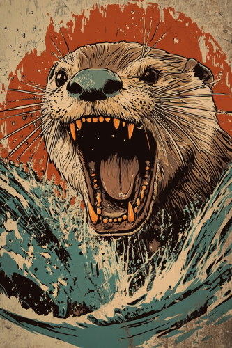 The Angry Otter: A Surreal T-Shirt Design