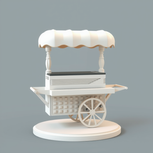 The Atti Waffle Cart in Whitish Pastel Colors