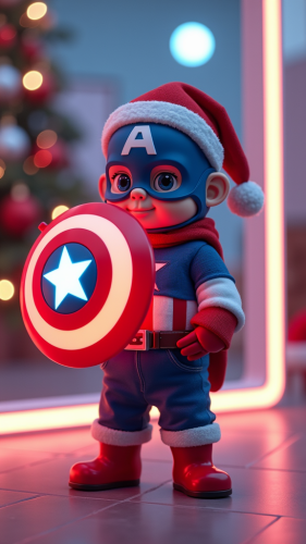 The Baby Captain America's Futuristic Christmas Party Poster